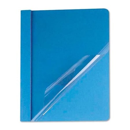 Universal Clear Front Report Cover, Tang Fasteners, Letter Size, Light Blue, 25/Box UNV57121***